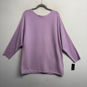 NWT INC Sweater Knit Lilac Moon Purple 1x boat neck ribbed